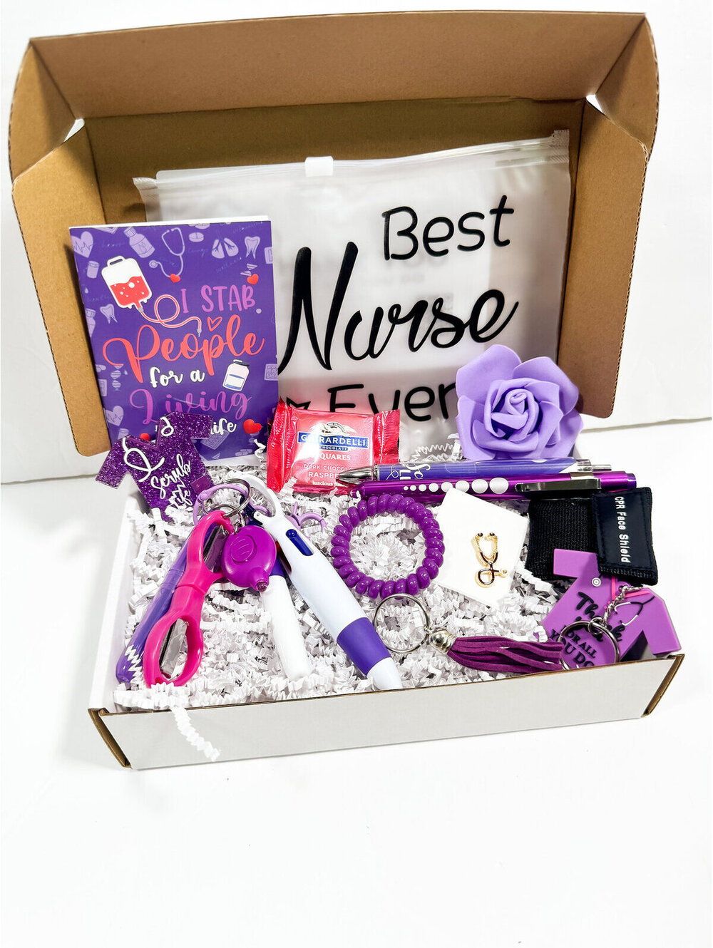 Luxury Nurse Gift Set Box with Pen, Stethoscope Pin, Pen LED